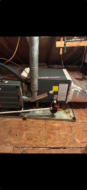 Furnace installation in attic